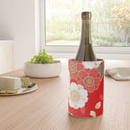 Japanese Vintage Red Black White Floral Kimono Pattern Wine Chiller Gallery Image 4