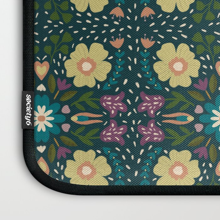 Floral dark Mandala  Laptop Sleeve Gallery Image 3