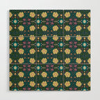 Floral dark Mandala  Wood Wall Art Gallery Image 1