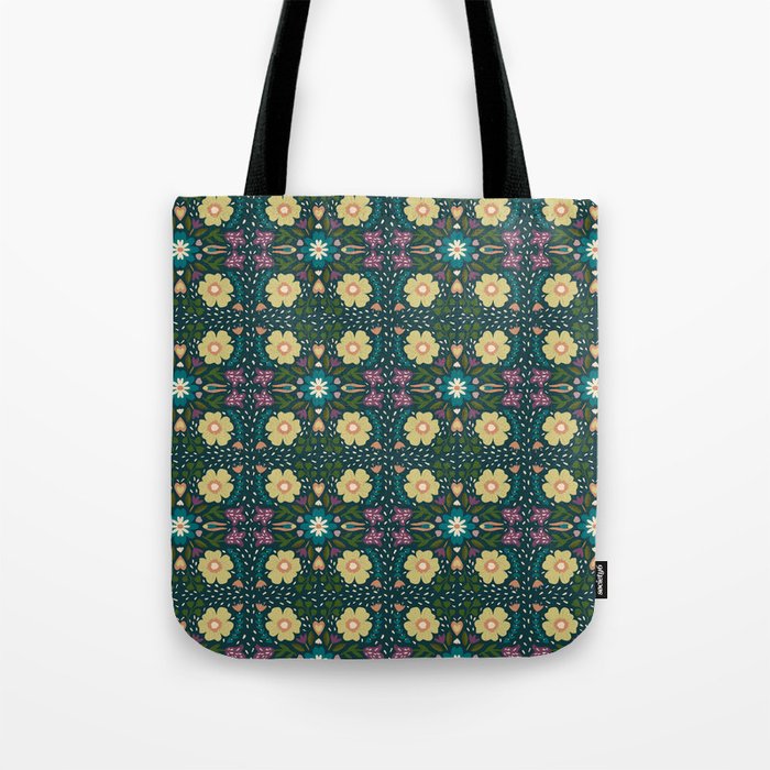 Floral dark Mandala  Tote Bag Gallery Image 1