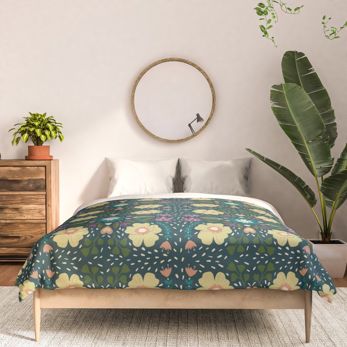 Floral dark Mandala  Comforter Gallery Image 3
