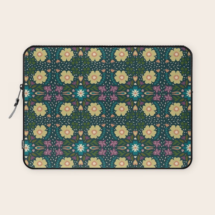 Floral dark Mandala  Laptop Sleeve Gallery Image 1