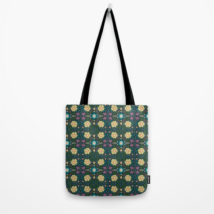 Floral dark Mandala  Tote Bag Gallery Image 2