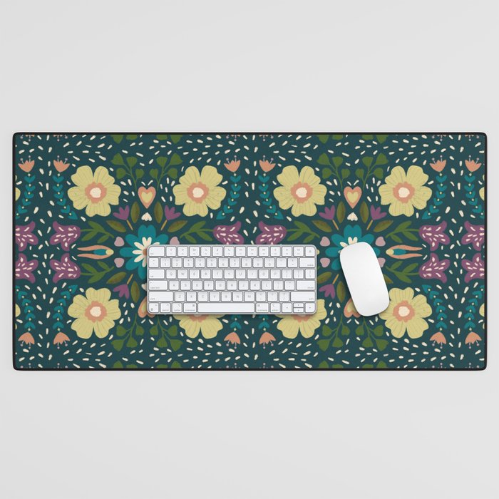 Floral dark Mandala  Desk Mat Gallery Image 1