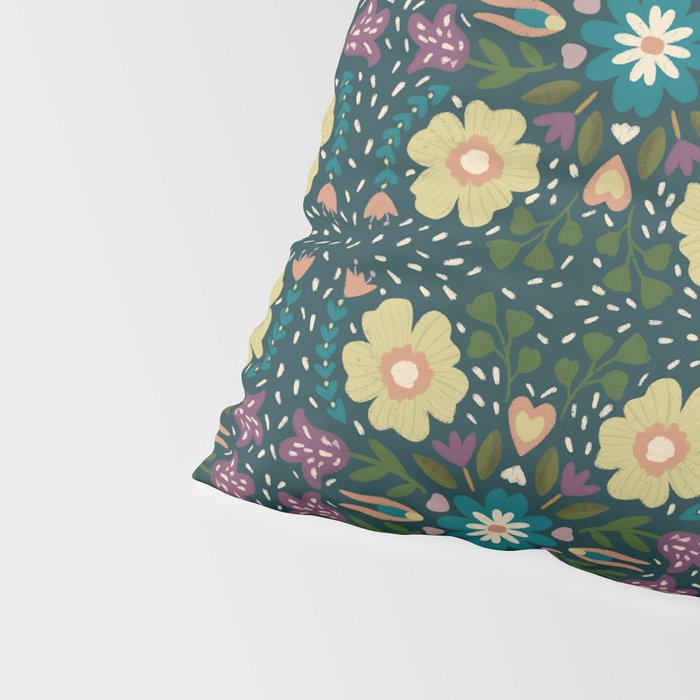 Floral dark Mandala  Pillow Sham Gallery Image 4