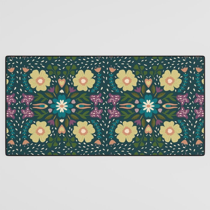 Floral dark Mandala  Desk Mat Gallery Image 3