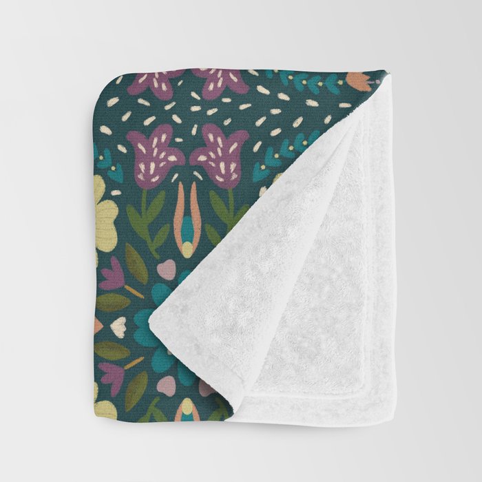 Floral dark Mandala  Throw Blanket Gallery Image 3