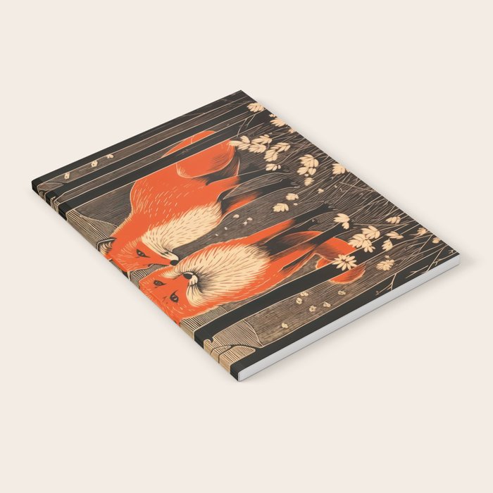Autumn Forest Fox Pair Notebook Gallery Image 1