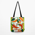 Chilies & Ice Cubes, Plants Botanical Contrast Veggies, Kitchen Cook Food, Spicy Recipe Eclectic Bohemian Painting Tote Bag Gallery Image 2