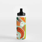 Chilies & Ice Cubes, Plants Botanical Contrast Veggies, Kitchen Cook Food, Spicy Recipe Eclectic Bohemian Painting Water Bottle Gallery Image 2