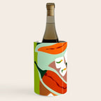 Chilies & Ice Cubes, Plants Botanical Contrast Veggies, Kitchen Cook Food, Spicy Recipe Eclectic Bohemian Painting Wine Chiller Gallery Image 2