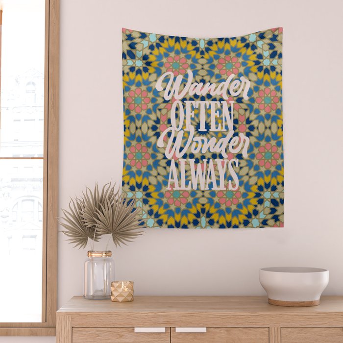 Wander Often Wonder Always Wall Tapestry Gallery Image 2