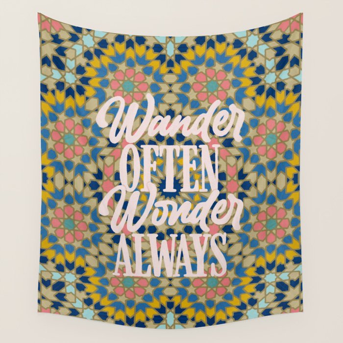 Wander Often Wonder Always Wall Tapestry Gallery Image 4