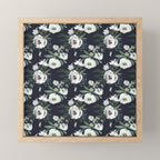 Blush pink white green black watercolor modern floral Mini Art Print Gallery Image 1