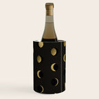 The Lunar Cycle â¢ Phases of the Moon - Black & Gold Palette Wine Chiller Gallery Image 2