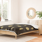 The Lunar Cycle â¢ Phases of the Moon - Black & Gold Palette Duvet Cover Gallery Image 2