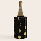 The Lunar Cycle â¢ Phases of the Moon - Black & Gold Palette Wine Chiller Gallery Image 3