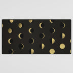 The Lunar Cycle â¢ Phases of the Moon - Black & Gold Palette Desk Mat Gallery Image 3