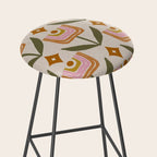 Retro Tulip Bloom - Mid Century Modern Floral Stool Gallery Image 2