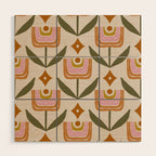 Retro Tulip Bloom - Mid Century Modern Floral Wood Wall Art Gallery Image 1