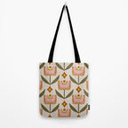 Retro Tulip Bloom - Mid Century Modern Floral Tote Bag Gallery Image 2