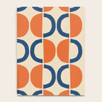 Mid Century Modern Scandinavian Pattern 534 Beige Blue and Orange Notebook Gallery Image 4