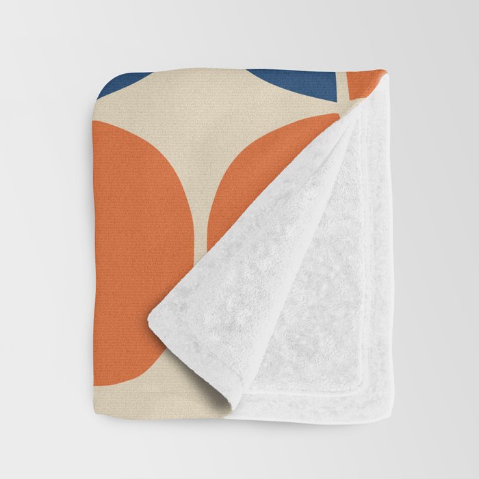 Mid Century Modern Scandinavian Pattern 534 Beige Blue and Orange Throw Blanket Gallery Image 3