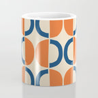 Mid Century Modern Scandinavian Pattern 534 Beige Blue and Orange Coffee Mug Gallery Image 4