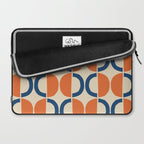 Mid Century Modern Scandinavian Pattern 534 Beige Blue and Orange Laptop Sleeve Gallery Image 2