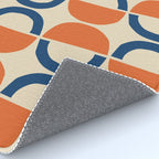 Mid Century Modern Scandinavian Pattern 534 Beige Blue and Orange Rug Gallery Image 4