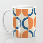 Mid Century Modern Scandinavian Pattern 534 Beige Blue and Orange Coffee Mug Gallery Image 3