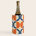 Mid Century Modern Scandinavian Pattern 534 Beige Blue and Orange Wine Chiller Gallery Image 3