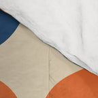 Mid Century Modern Scandinavian Pattern 534 Beige Blue and Orange Comforter Gallery Image 4