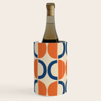 Mid Century Modern Scandinavian Pattern 534 Beige Blue and Orange Wine Chiller Gallery Image 2
