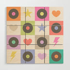 Colorful Checkerboard 80s - Pastel Colors Wood Wall Art Gallery Image 1