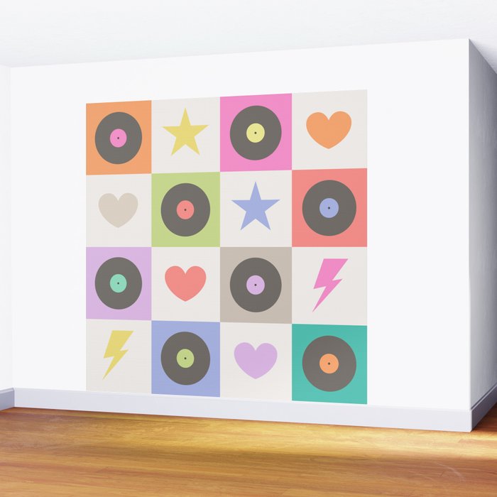 Colorful Checkerboard 80s - Pastel Colors Wall Mural Gallery Image 2