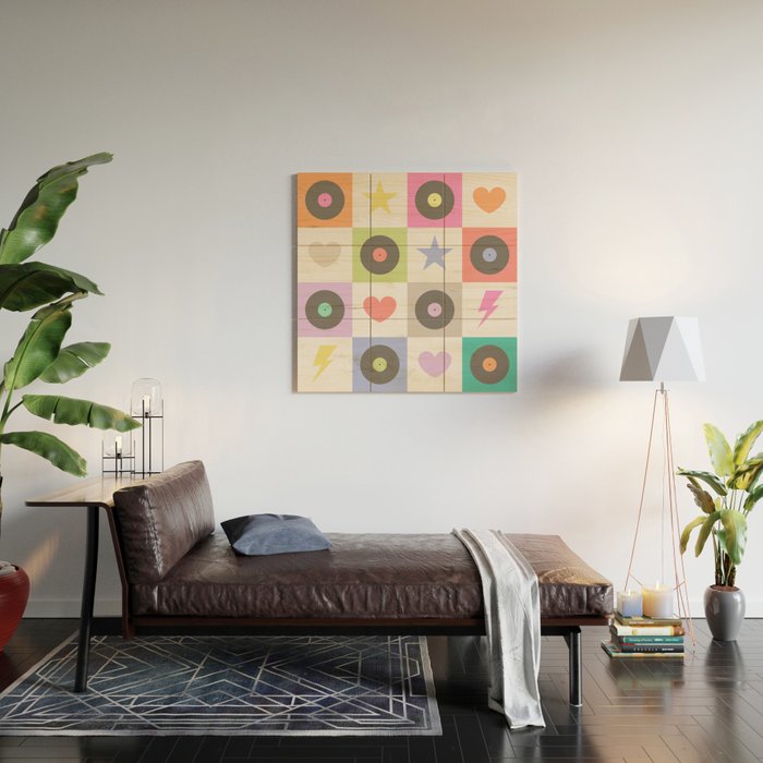 Colorful Checkerboard 80s - Pastel Colors Wood Wall Art Gallery Image 2