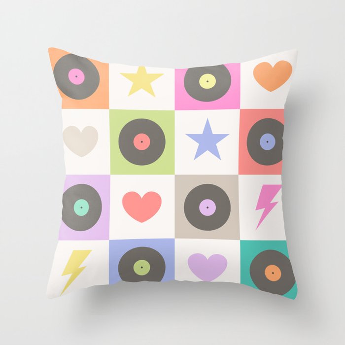 Colorful Checkerboard 80s - Pastel Colors Throw Pillow Gallery Image 6
