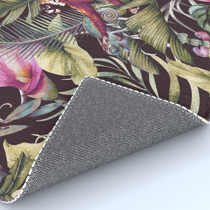 Fantasy in the nocturnal tropical jungle Rug Gallery Image 4