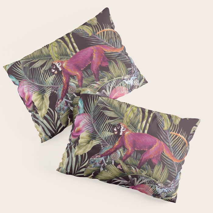 Fantasy in the nocturnal tropical jungle Pillow Sham Gallery Image 3