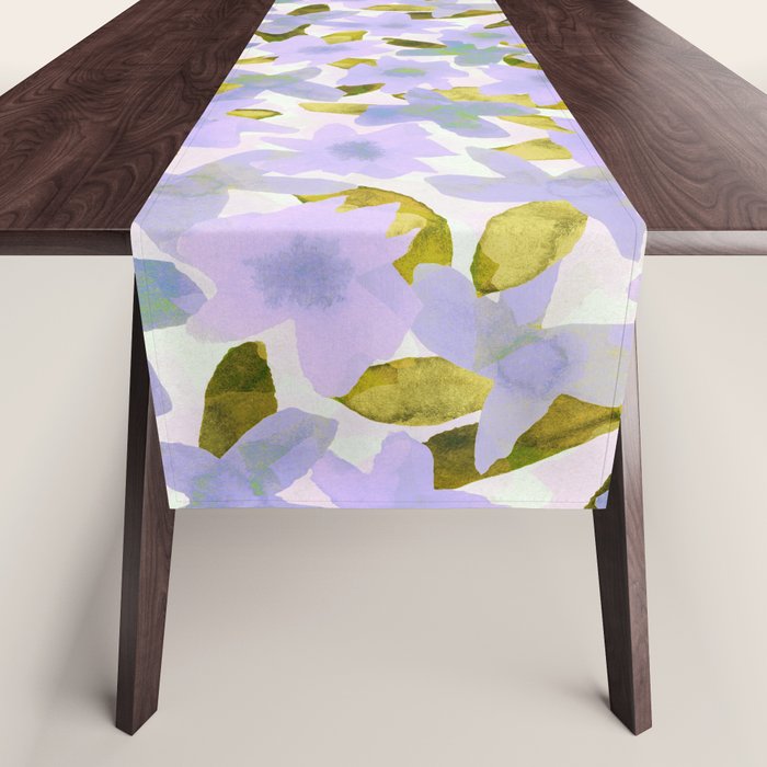 Lilac Watercolor Garden Table Runner Gallery Image 1