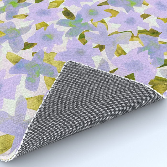 Lilac Watercolor Garden Rug Gallery Image 4