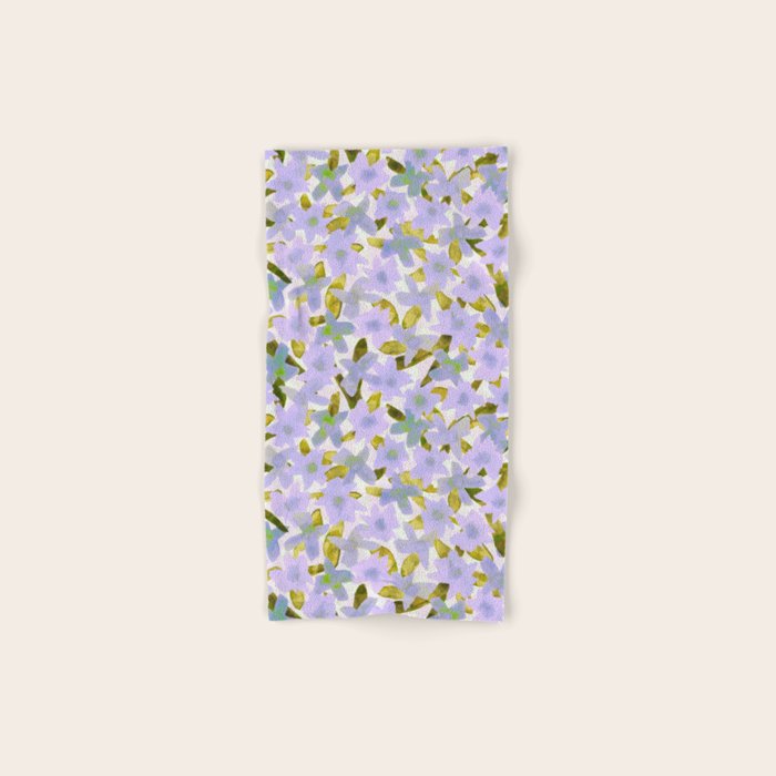 Lilac Watercolor Garden Bath Towel Gallery Image 1