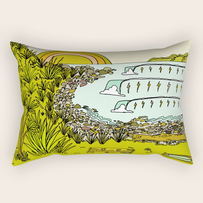 point breaks in paradise // retro surf art by surfy birdy Rectangular Pillow Gallery Image 2