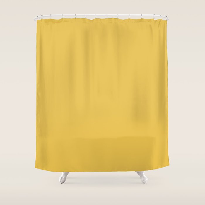 Mustard Yellow Solid Shower Curtain Gallery Image 1