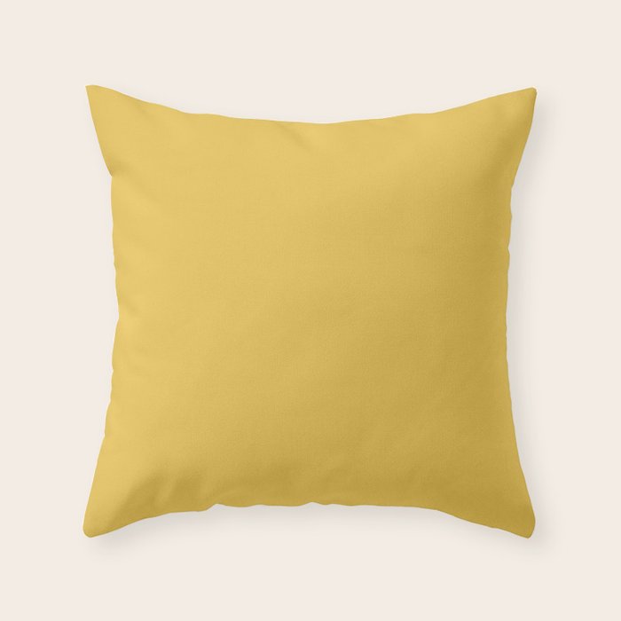 Mustard Yellow Solid Throw Pillow Gallery Image 1