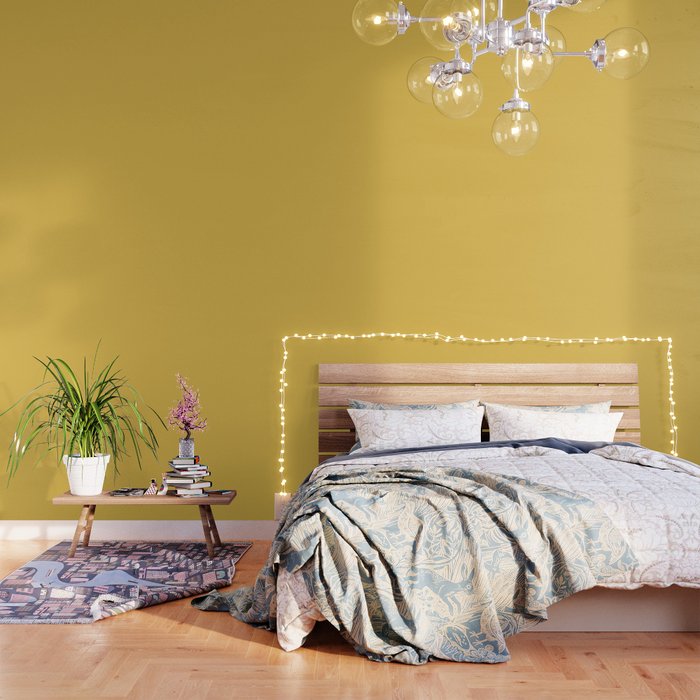 Mustard Yellow Solid Wallpaper Gallery Image 1