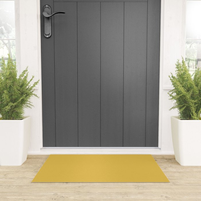 Mustard Yellow Solid Welcome Mat Gallery Image 3