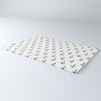 Simple black white modern nautical anchor Rug Gallery Image 3