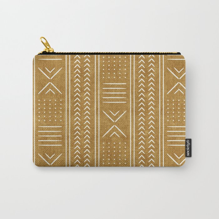 mustard mud cloth - arrow cross Carry All Pouch Gallery Image 1